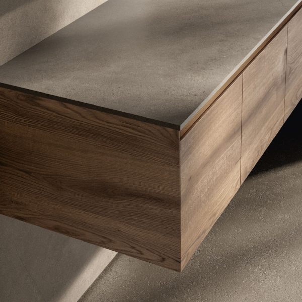 Essenze legno con finitura sartoriale in "biglia"