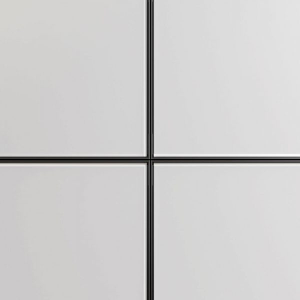 Frontali in alluminio nero e vetro acidato