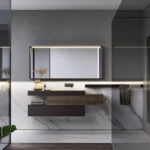 Specchio rettangolare Nest con cornice e illuminazione integrata  - Ideagroup