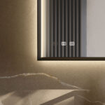 Specchio rettangolare Pigreco con telaio in alluminio e illuminazione integrata  - Ideagroup