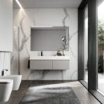 Specchio rettangolare SAT/SAL con telaio in alluminio e specchio ingranditore  - Ideagroup