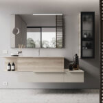 Specchio rettangolare SAT/SAL con telaio in alluminio e specchio ingranditore  - Ideagroup