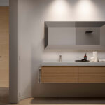 Specchio rettangolare Trapezio con telaio in alluminio  - Ideagroup