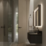Specchio rettangolare Pigreco retroilluminato con telaio in alluminio e illuminazione integrata  - Ideagroup
