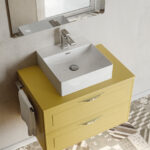 Lavabo Fylo quadrato da appoggio in ceramica  - Ideagroup
