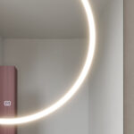 Specchio quadrato Style con serigrafia circolare luminosa  - Ideagroup