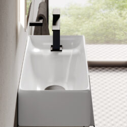 Lavabo Touch 4 lati da appoggio in ceramica  - Ideagroup