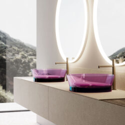 Lavabo quadrato Habe in Khromalite  - Ideagroup