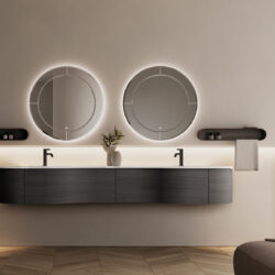 Specchio rotondo Marte retroilluminato con bisello  - Ideagroup